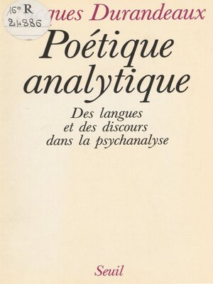 cover image of Poétique analytique